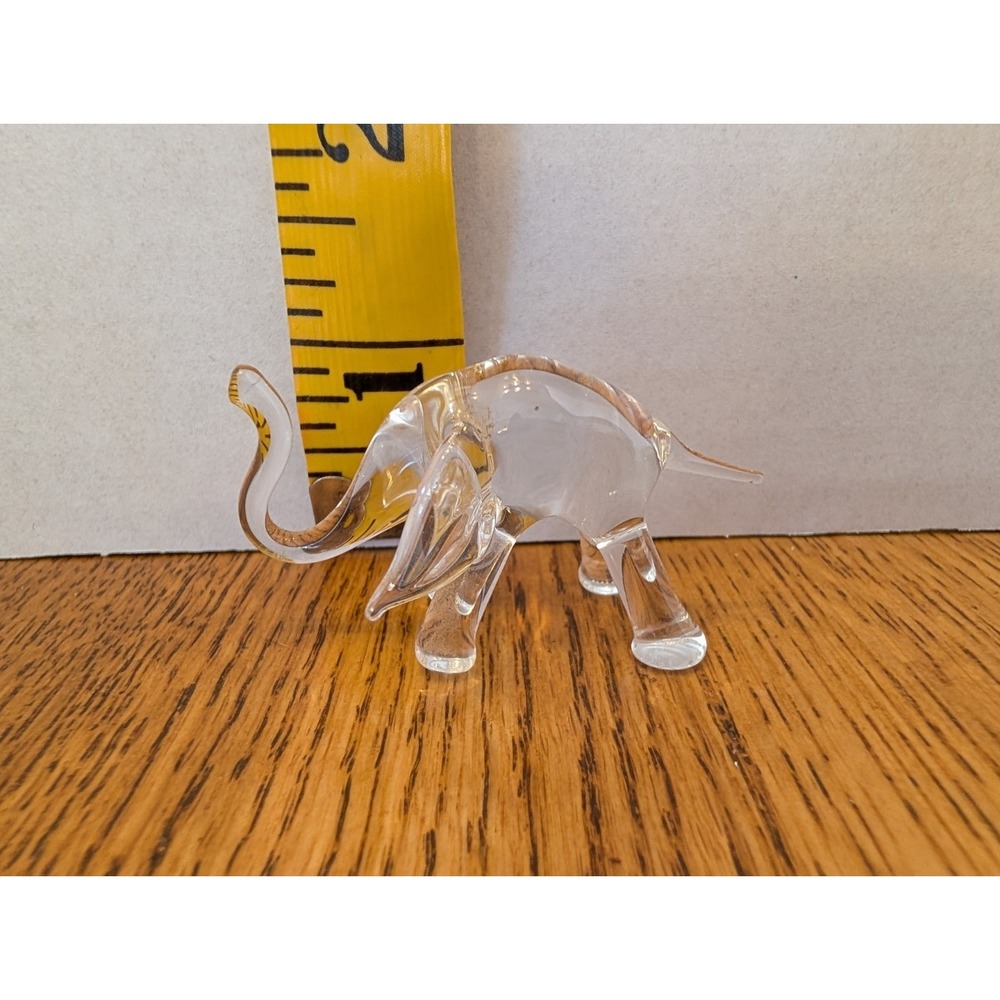 Hand Blown Glass Small Elephant Knick-Knack Trinket Figurine